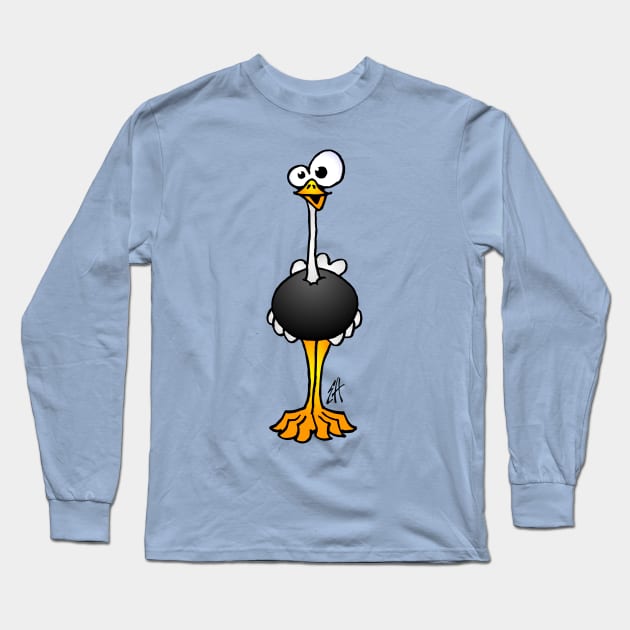 Ostrich Long Sleeve T-Shirt by Cardvibes